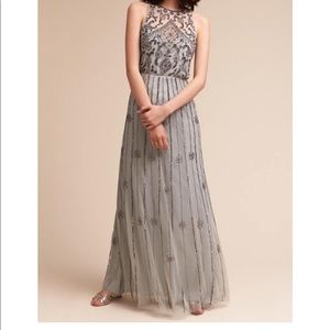 BHLDN Amada Formal Light Gray Gown